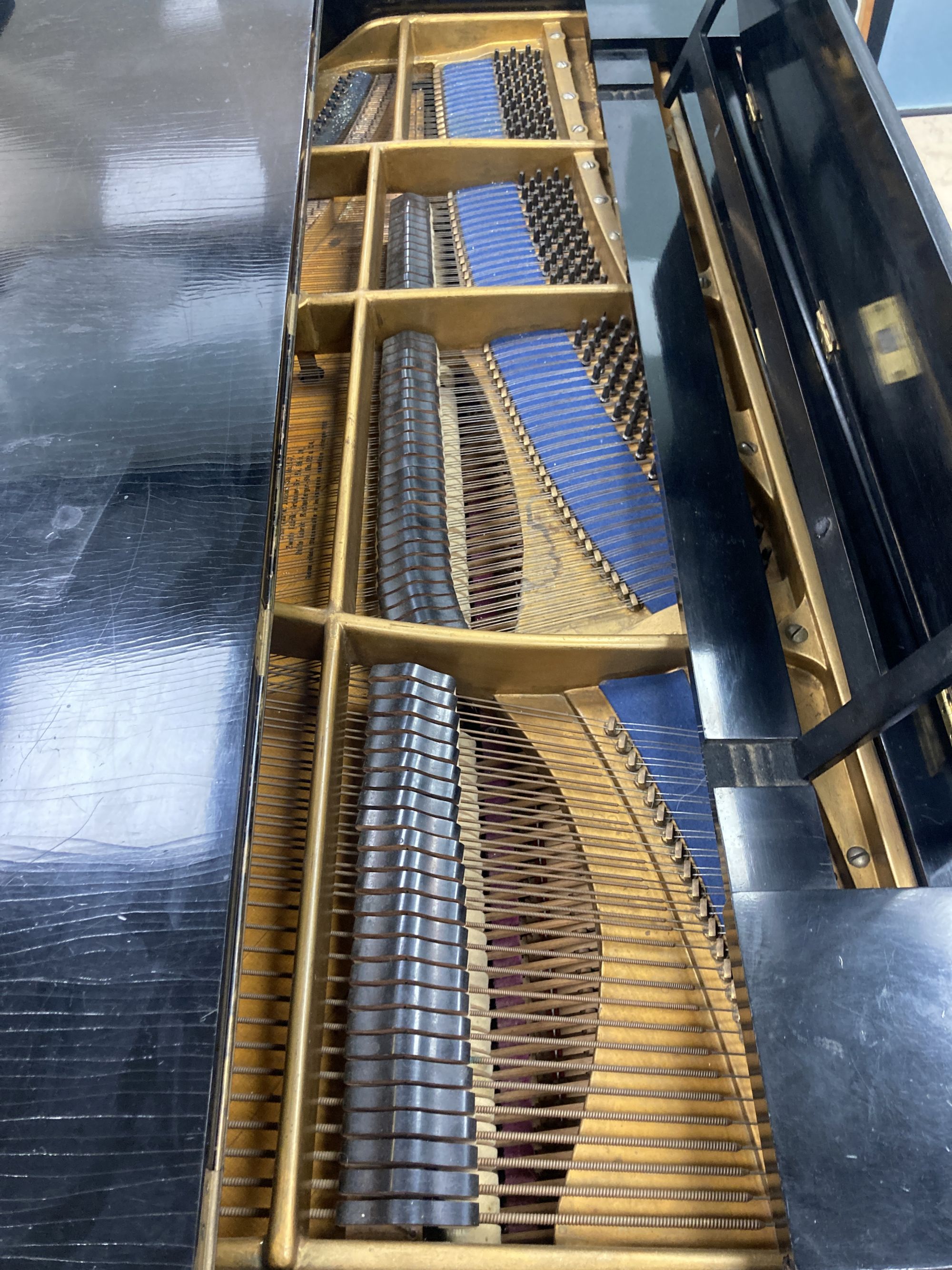 A Bechstein ebonised cased boudoir grand piano, c.1901, length 198cm